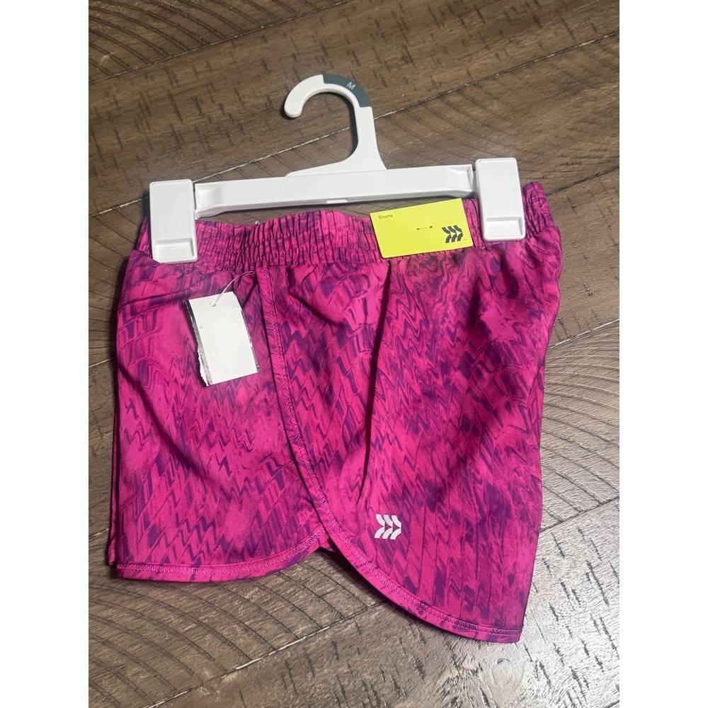 All in Motion Girls Pink Purple Chevron Athletic Shorts Size M 8 NWT